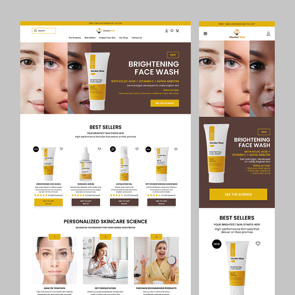 Shopify homepage design and coding