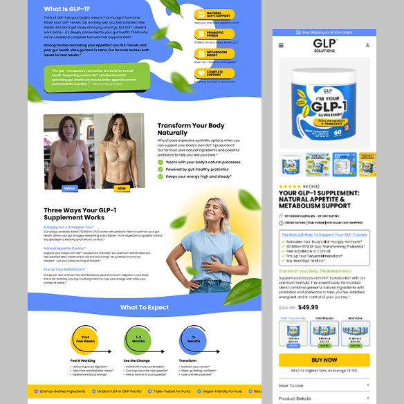 Shopify landing page design and coding